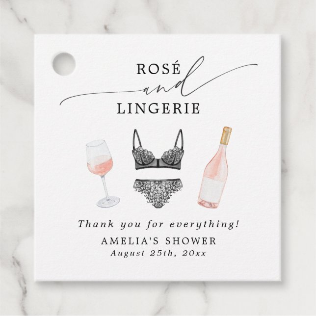 Étiquettes Cadeau Mariage en lingerie sous le signe du rosé (Devant)