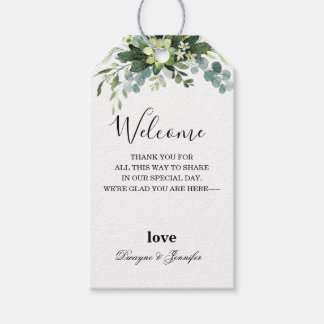Étiquettes-cadeau Mariage Été Bohème Eucalyptus Verdure