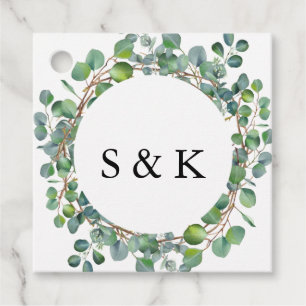 Étiquettes Cadeau Mariage Eucalyptus aquarelle