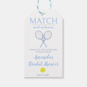 Étiquettes-cadeau Mariage fait au ciel, douche de mariée de tennis