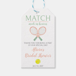 Étiquettes-cadeau Mariage fait au ciel, douche de mariée de tennis