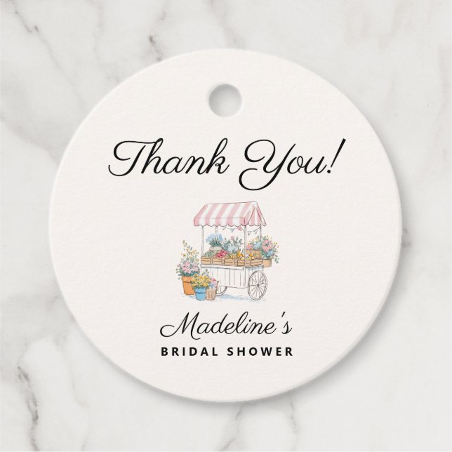 Étiquettes Cadeau Mariage Fantaisiste Fraîchement Arrivé sur le Marc (Devant)