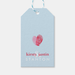 Étiquettes-cadeau MARIAGE FAVOR CADEAU TAG mignon empreinte digitale
