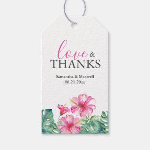 Étiquettes-cadeau Mariage Favor Tags Tropical Rose Fleurs