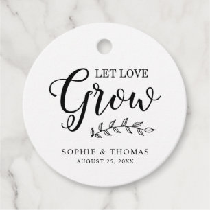 Étiquettes Cadeau Mariage feuille laisser l'amour grandir