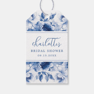 Étiquettes-cadeau Mariage Fleur Bleu Shower
