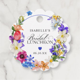 Étiquettes Cadeau Mariage Fleur de Luncheon Shower Mariée Fleur Sauv