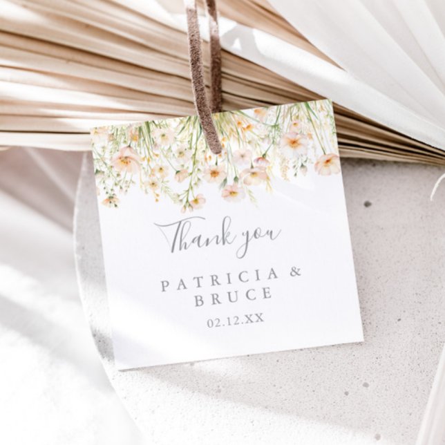 Étiquettes Cadeau Mariage Fleur sauvage Boho classique (Créateur téléchargé)
