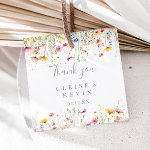 Étiquettes Cadeau Mariage Fleur sauvage coloré Meadow