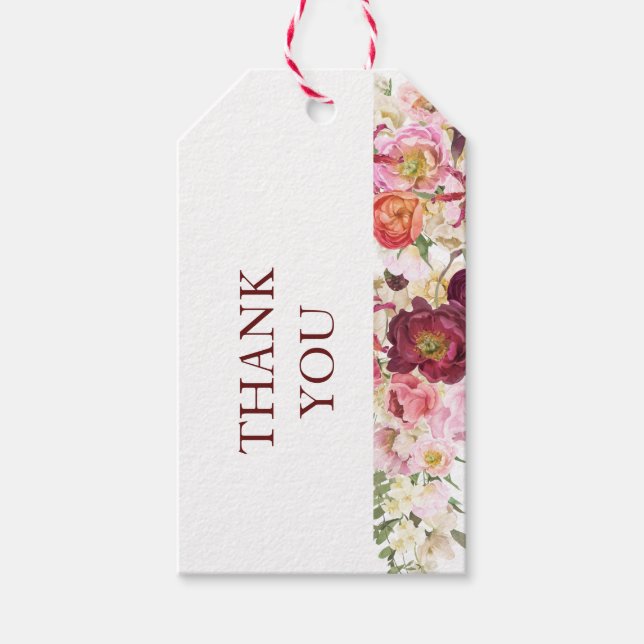 Étiquettes-cadeau Mariage FLEURS Élégantes (Devant)