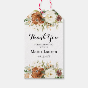 Étiquettes Cadeau Mariage Floral Automne