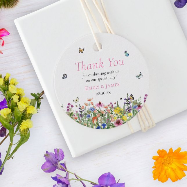Étiquettes Cadeau Mariage floral coloré (Créateur téléchargé)