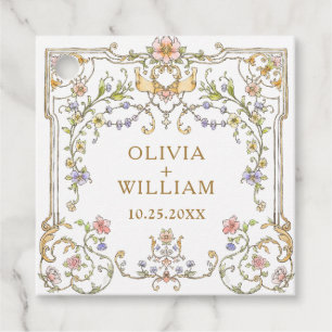 Étiquettes Cadeau Mariage floral de Grace Ornate Victorian