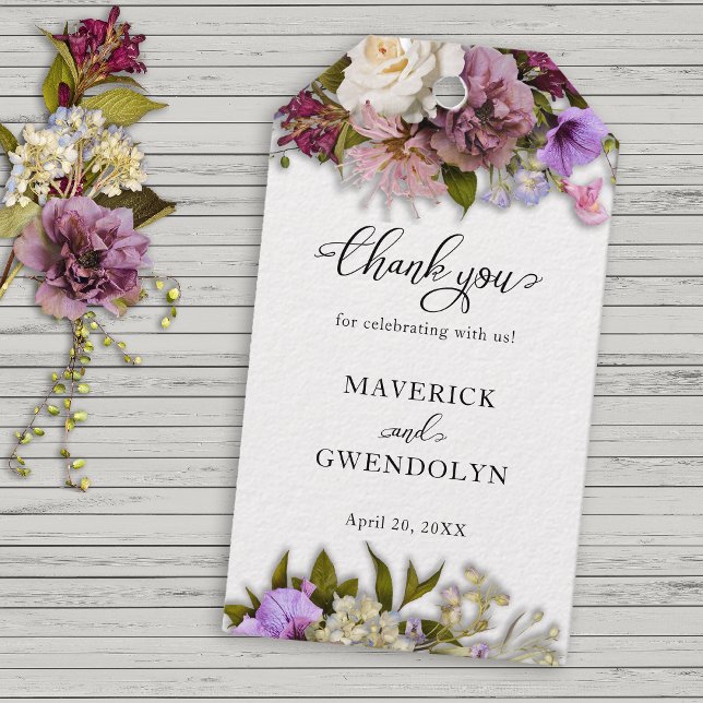 Étiquettes-cadeau Mariage floral de printemps (Créateur téléchargé)
