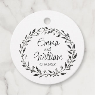 Étiquettes Cadeau Mariage floral élégant
