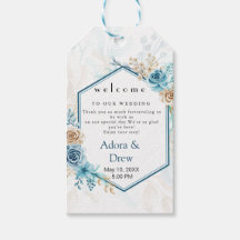 Mariage Floral Élégant Bleu Beige