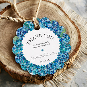 Étiquettes Cadeau Mariage Floral Moderne Rustique aux Hortensias Ble