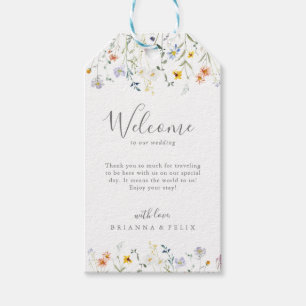 Étiquettes-cadeau Mariage Floral Multicolor Wild Bienvenue