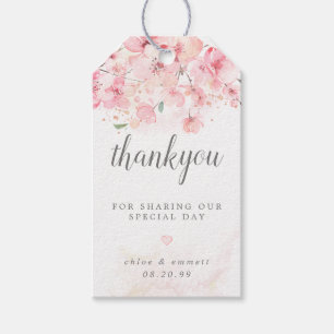 Étiquettes-cadeau Mariage floral rose cerisier