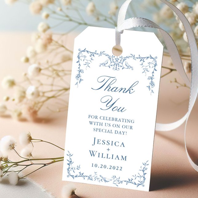 Étiquettes-cadeau Mariage Floral Victorian Ornate Dusty (Créateur téléchargé)