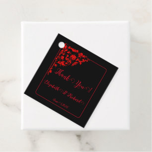 Étiquettes Cadeau Mariage gothique foncé "Merci"