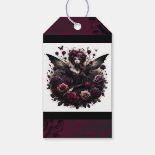 Étiquettes-cadeau Mariage gothique glamour de jardin sombre Bourgogn