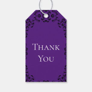 Étiquettes-cadeau Mariage gothique violet et noir