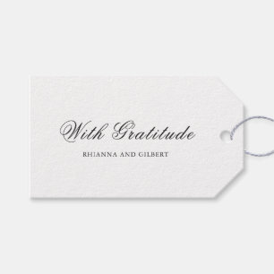 Étiquettes-cadeau Mariage Intemporel Noir et Blanc Classique