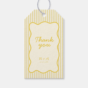 Étiquettes-cadeau Mariage jaune beurre moderne