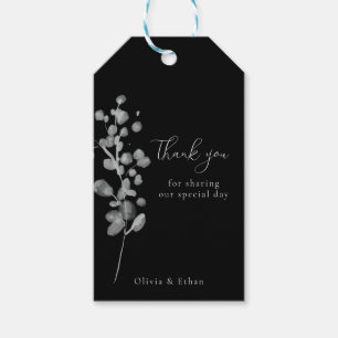 Étiquettes-cadeau Mariage laqué noir