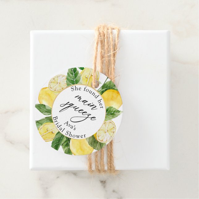 Étiquettes Cadeau Mariage Lemon Main Squeeze Classique (En situation)
