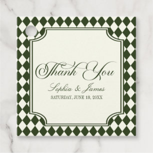 Étiquettes Cadeau Mariage Luxueux Ancien Argent Vert Olive Ivoire Vi