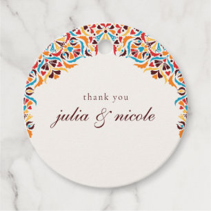 Étiquettes Cadeau Mariage Luxueux Fantaisiste Style Bordure Florale