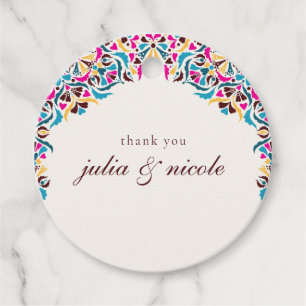 Étiquettes Cadeau Mariage Luxueux Fantaisiste Style Floral Ivoire Bo