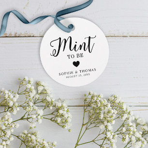 Étiquettes Cadeau Mariage Menthe à être Rond