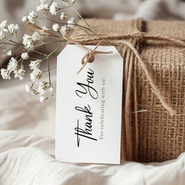 Étiquettes-cadeau Mariage Merci simple (Thank your guests with a simple, elegant wedding thank-you tag—a perfect touch of gratitude & charm!)
