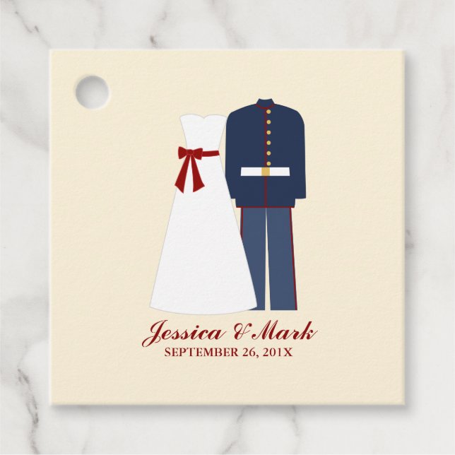 Étiquettes Cadeau Mariage militaire (Devant)