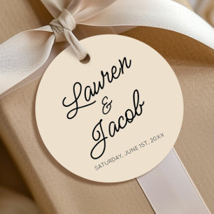 Étiquettes Cadeau Mariage minimaliste de champagne moderne