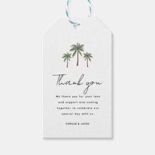 Étiquettes-cadeau Mariage minimaliste de palmiers