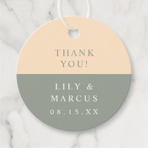 Étiquettes Cadeau Mariage minimaliste élégant à crème verte Sage