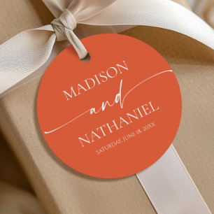 Étiquettes Cadeau Mariage Minimaliste Élégant de Vérone au Coucher d