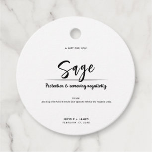 Étiquettes Cadeau Mariage minimaliste moderne de sauge à sauterelle
