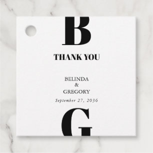 Étiquettes Cadeau Mariage minimaliste moderne noir et blanc