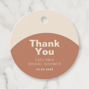 Étiquettes Cadeau Mariage Minimaliste Terracotta Réception de Mariée
