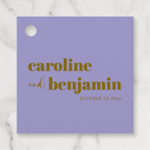 Étiquettes Cadeau Mariage Moderne Chic Violet Clair Gras