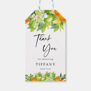 Étiquettes-cadeau Mariage Moderne Citron Orange d'Été