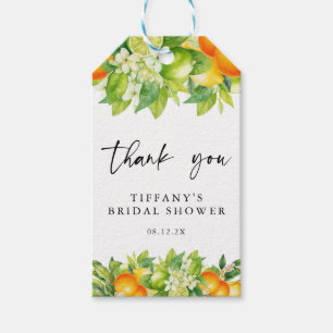 Étiquettes-cadeau Mariage Moderne Citron Orange d'Été Citrus