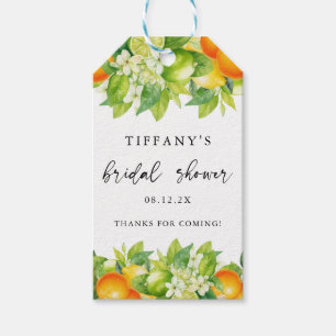 Étiquettes-cadeau Mariage Moderne Citron Orange d'Été Citrus