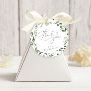 Étiquettes Cadeau Mariage Moderne Floral Vert Poussiéreux Eucalyptus