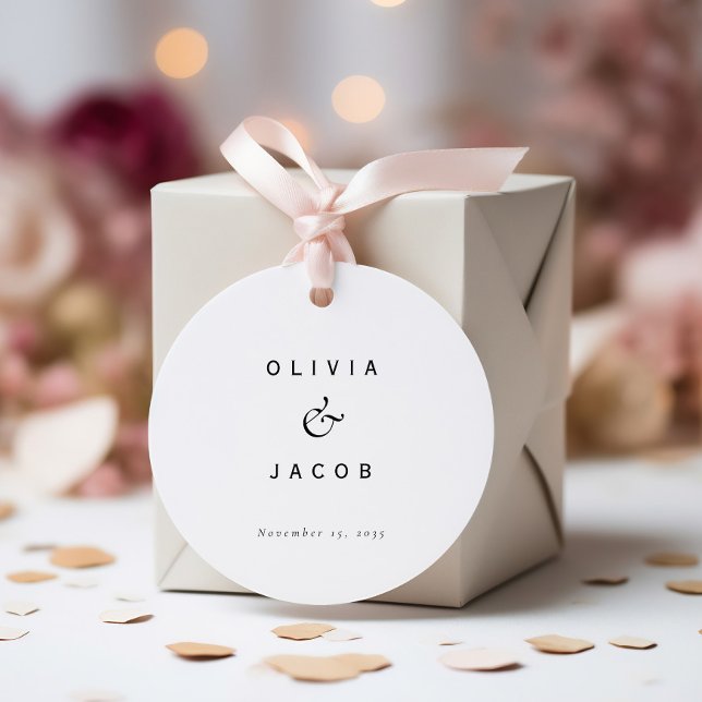 Étiquettes Cadeau Mariage moderne minimaliste (Créateur téléchargé)